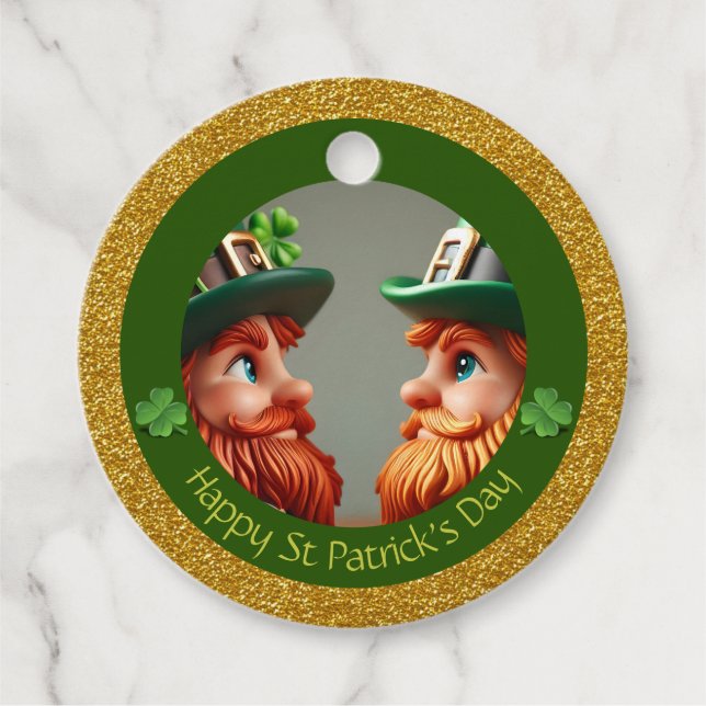 Miniature Leprechaun St patrick's day Tack RFT04 Gåvor Etiketter (Framsida)