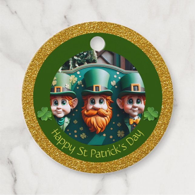 Miniature Leprechaun St patrick's day Tack RFT07 Gåvor Etiketter (Framsida)
