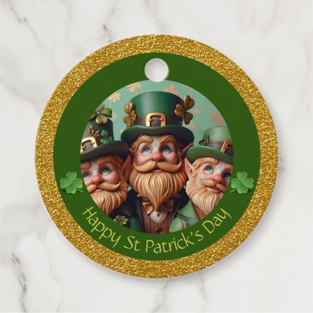 Miniature Leprechaun St patrick's day Tack RFT08 Gåvor Etiketter (Framsida)