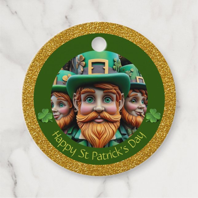Miniature Leprechaun St patrick's day Tack RFT09 Gåvor Etiketter (Framsida)
