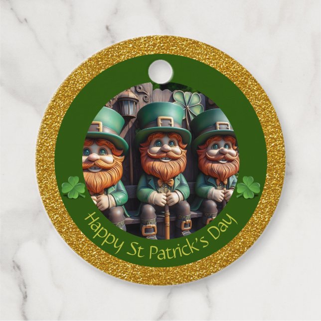 Miniature Leprechaun St patrick's day Tack RFT10 Gåvor Etiketter (Framsida)
