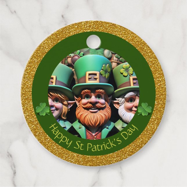 Miniature Leprechaun St patrick's day Tack RFT11 Gåvor Etiketter (Framsida)