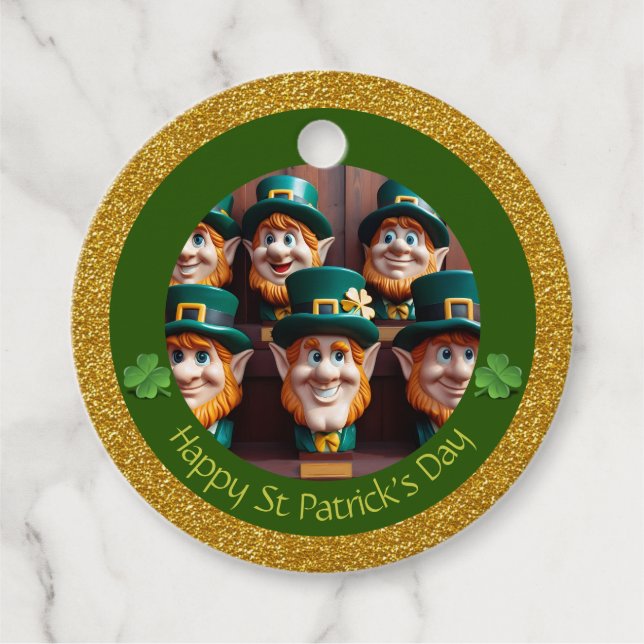 Miniature Leprechaun St patrick's day Tack RFT12 Gåvor Etiketter (Framsida)