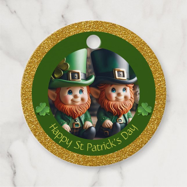 Miniature Leprechaun St patrick's day tack RFT Gåvor Etiketter (Framsida)