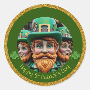 Miniature Leprechaun St patrick's day Tack RS09 Runt Klistermärke