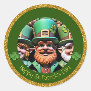 Miniature Leprechaun St patrick's day Tack RS11 Runt Klistermärke