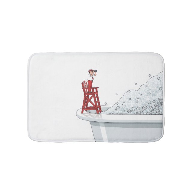 Miniature Lifeguard Watching over Bubble Bath Badrumsmatta (Framsidan)