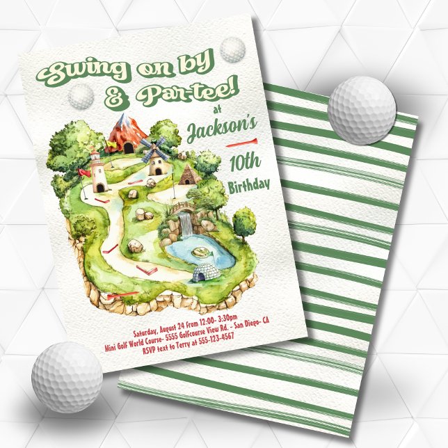 Miniature Mini Golf Birthday Par Inbjudningar (Skapare uppladdad)