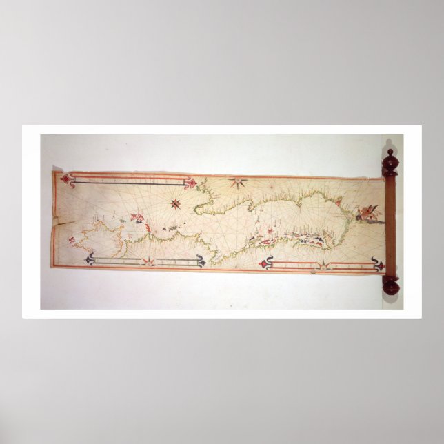 Miniature Nautical Karta of the Adriatic, 1624 (pu Poster (Framsidan)