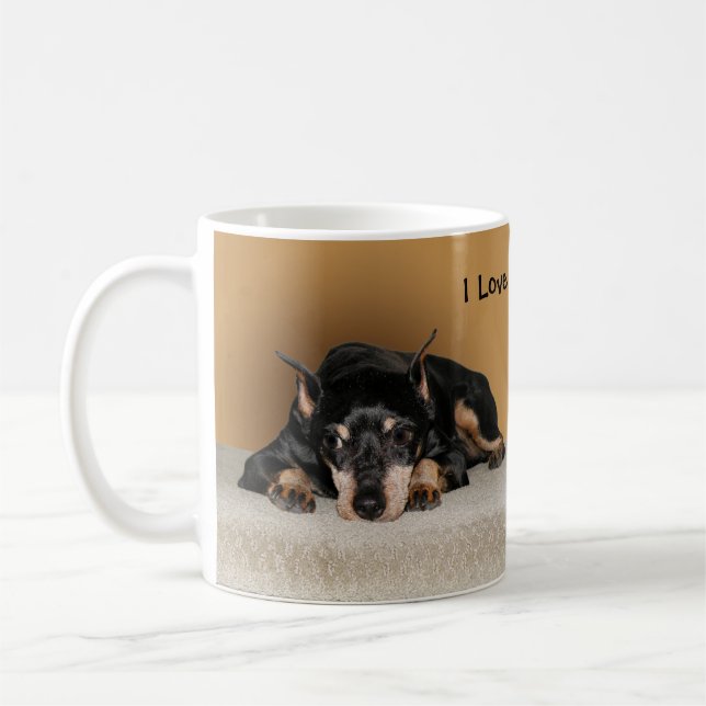 Miniature Pinscher alias Min Pin Kärlek Pet Namn Kaffemugg (Vänster)