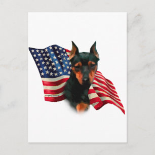 Miniature Pinscher (blk) Flagga Vykort
