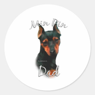 Miniature Pinscher (blk) Pappa 2 Runt Klistermärke