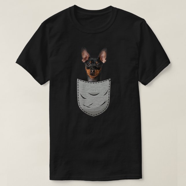 Miniature Pinscher Chest Pocket Minpin Min Pin Hun T Shirt (Design framsida)