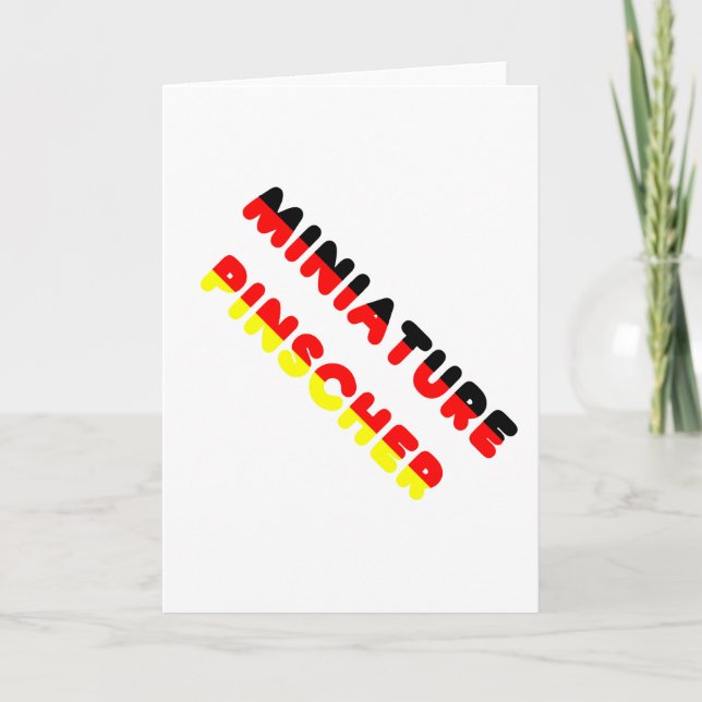 Miniature Pinscher Flagga i namn Kort (Framsida)