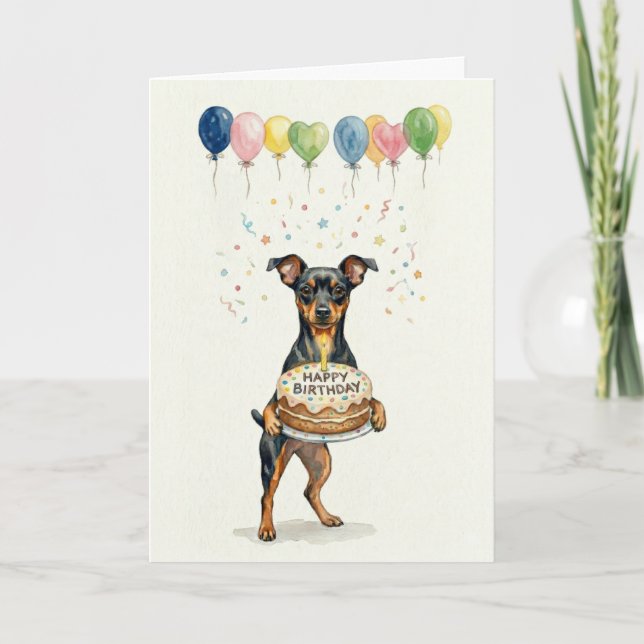 Miniature Pinscher Födelsedags Hund Mamma Min Pin  Kort (Framsida)