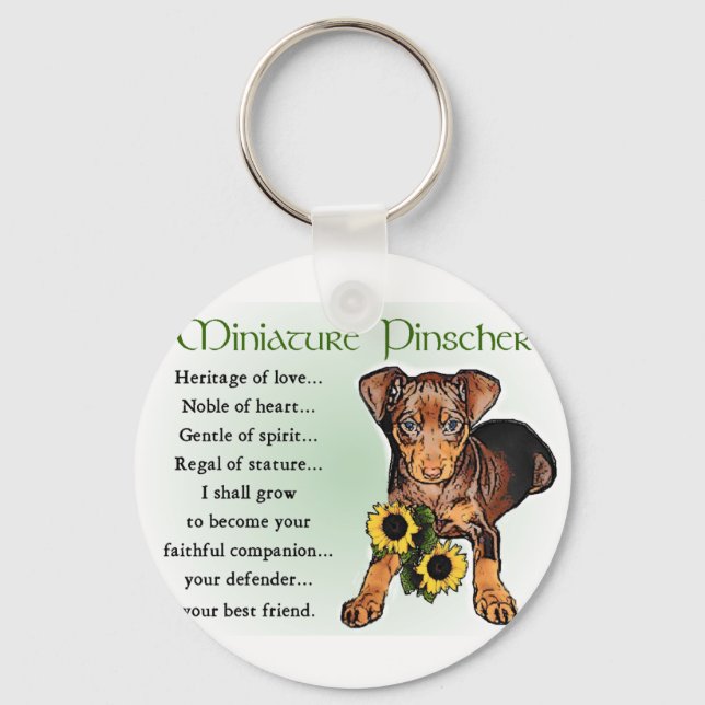 Miniature Pinscher Gifts Nyckelring (Framsida)