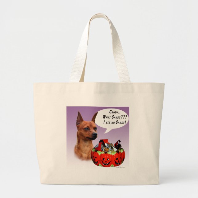 Miniature Pinscher Halloween Candy Jumbo Tygkasse (Framsidan)