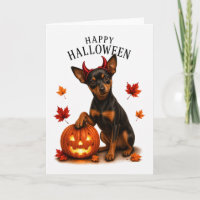 Miniature Pinscher Halloween Djävulshund