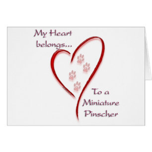 Miniature Pinscher Heart-Tillhör Hälsningskort