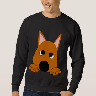 Miniature Pinscher Hjort Röd Kikarserie Tecknad Lång Ärmad Tröja
