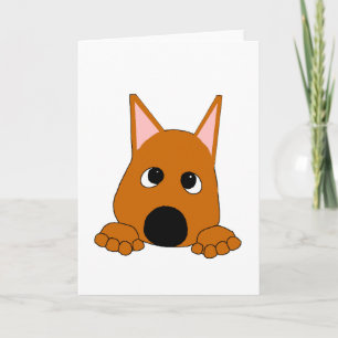 Miniature Pinscher Hjortröd Tittar Serieteckning Kort