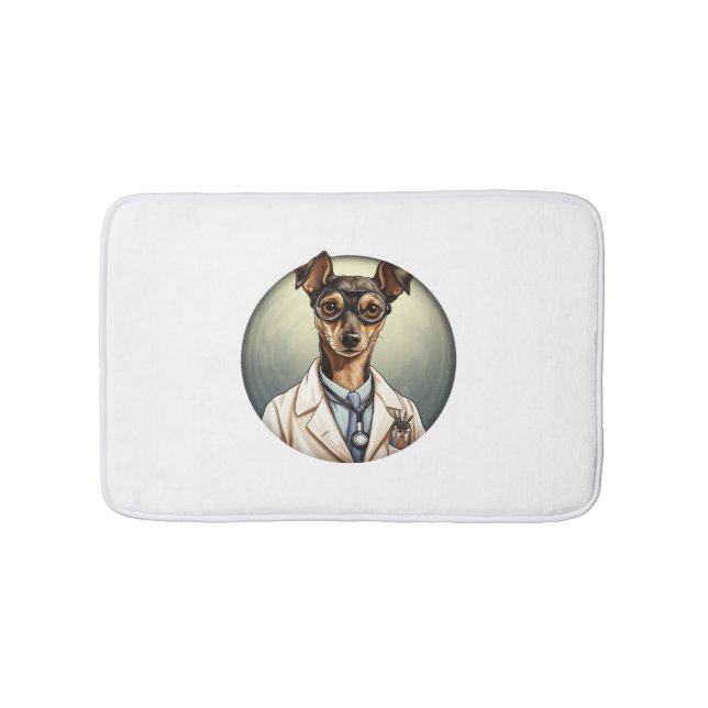 Miniature Pinscher Hund Doktor Badrumsmatta (Framsidan)