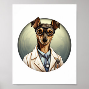 Miniature Pinscher Hund Doktor Poster