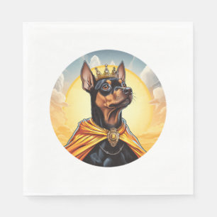 Miniature Pinscher Hund Kung Pappersservett