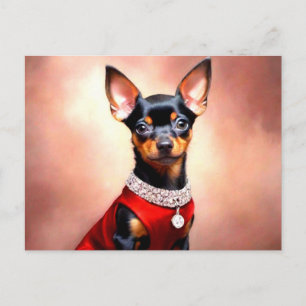 Miniature Pinscher Hund Postcard Vykort