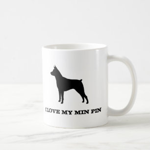 Miniature Pinscher Hund Silhouette MinPin-Anpassni Kaffemugg