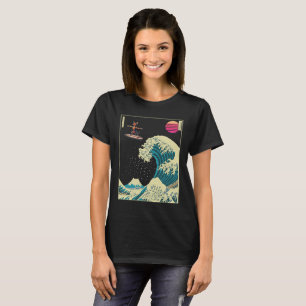 Miniature Pinscher Hund Surfing on a Kanagawa Wave T Shirt