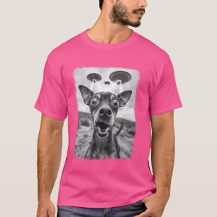 Miniature Pinscher Hund UFO Alien Extraterrestrial T Shirt