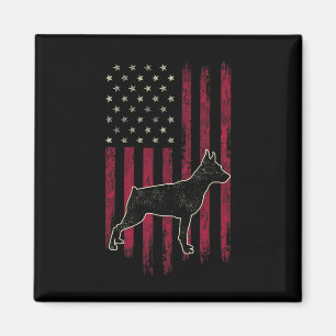 Miniature Pinscher Hundälskare Amerikansk Flagga 4 Magnet