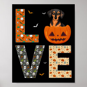 Miniature Pinscher Hundälskares Boys Girls Hallowe Poster