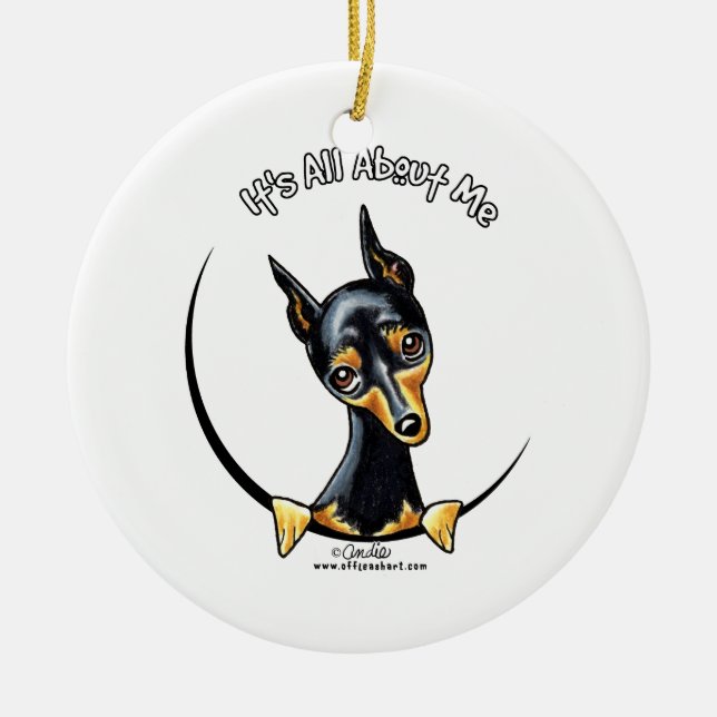 Miniature Pinscher IAAM Julgransprydnad Keramik (Framsidan)
