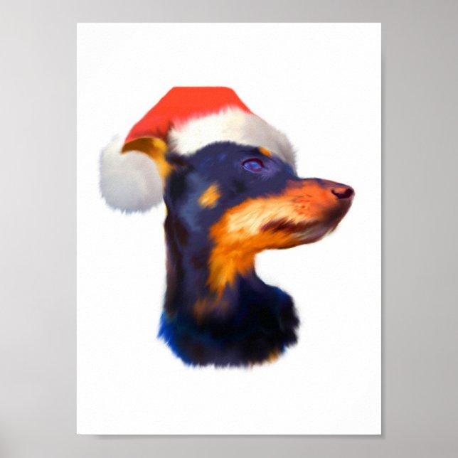 Miniature Pinscher jul - Poster Skriv ut (Framsidan)
