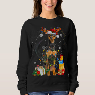 Miniature Pinscher Julgran Light Pajama Hund T Shirt
