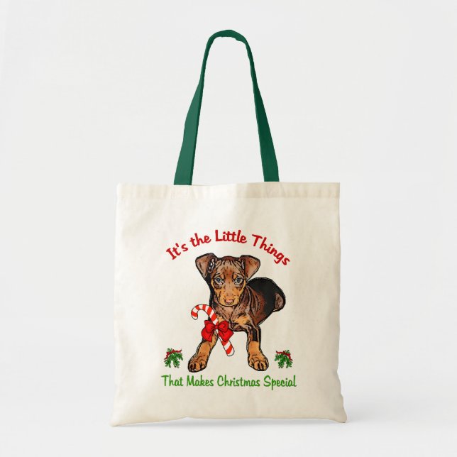 Miniature Pinscher julklappar Tygkasse (Framsidan)