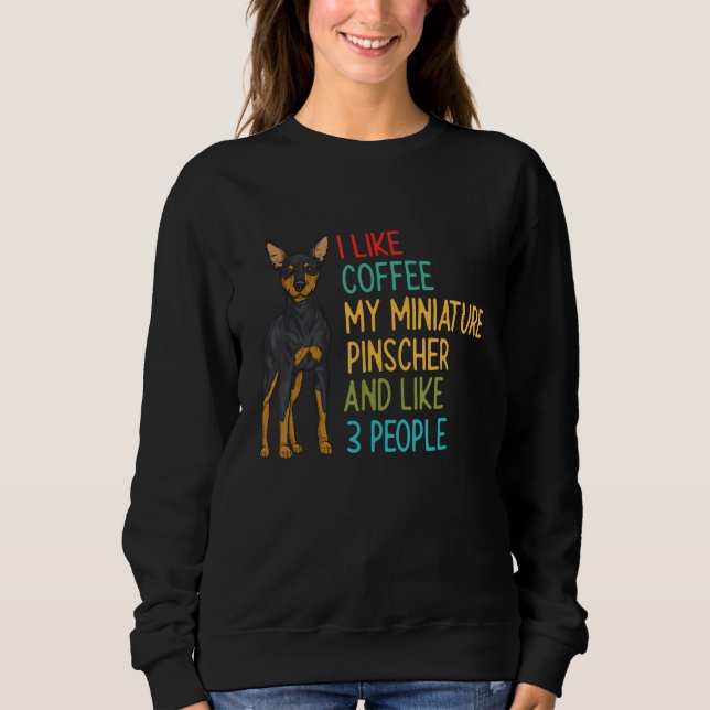 Miniature Pinscher Kaffe Min Pin Hund T Shirt (Framsida)