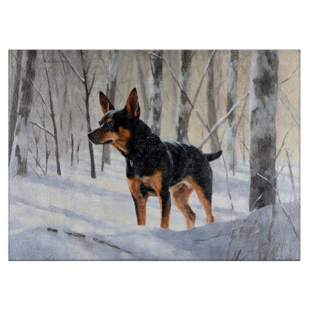 Miniature Pinscher Låt det snöa jul (Framsidan)