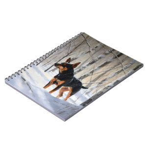 Miniature Pinscher Låt Det Snöa Jul Anteckningsbok
