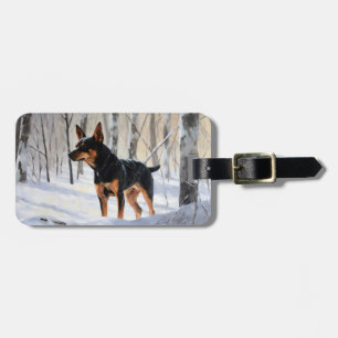 Miniature Pinscher Låt det snöa jul Bagagebricka