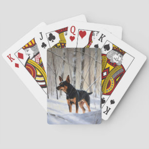 Miniature Pinscher Låt Det Snöa Jul Casinokort