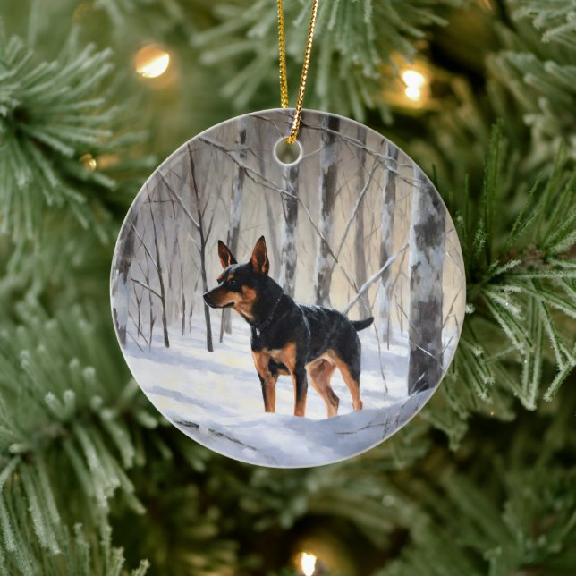Miniature Pinscher Låt det snöa jul Julgransprydnad Keramik (Träd)