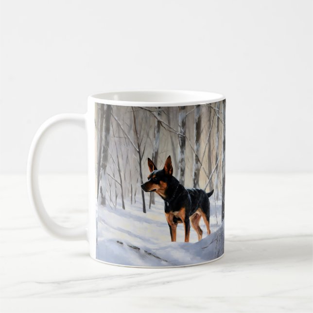 Miniature Pinscher Låt det snöa jul Kaffemugg (Vänster)