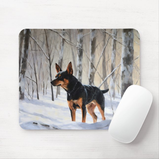 Miniature Pinscher Låt det snöa jul Musmatta (Med mus)