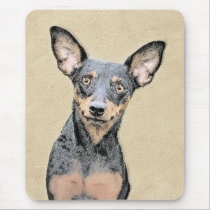 Miniature Pinscher-målning Söt original hundkonst Musmatta