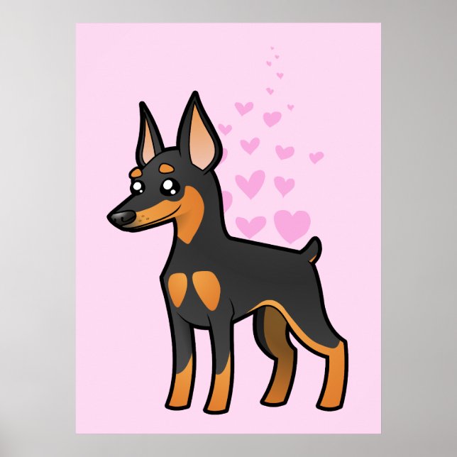 Miniature Pinscher/Manchester Terrier Kärlek Poster (Framsidan)