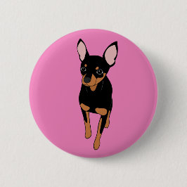 Miniature Pinscher Min Pin Standard Round Button Knapp