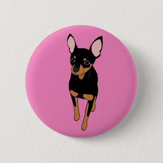 Miniature Pinscher Min Pin Standard Round Button Knapp